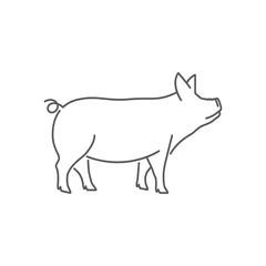 Fotobehang Pig pictogram linear icon vector. Vector illustration of pig silhouette. pork linear vector icon. Vector illustration © kursi_design