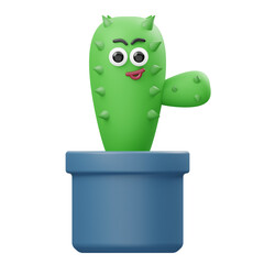 Smiley Cactus 3D Icon
