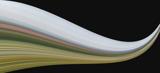 Multicolored stripes ran with great speed. Dawn pattern. 
light blue, brown, green stripes. black background abstract. 