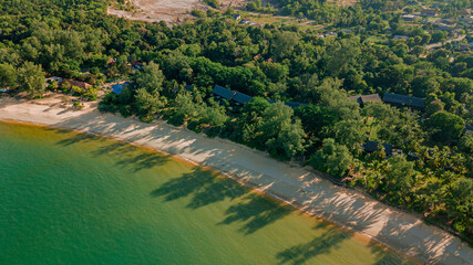Fototapeta na wymiar Aerial drone view of stunning coastline scenery in Dungun, Terengganu, Malaysia