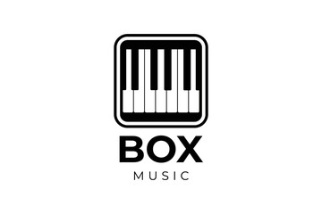 Piano logo template Vector illustration
