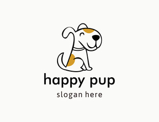 Cute cartoon dog logo design