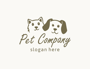 Dog and cat animal pet logo design inspiration
