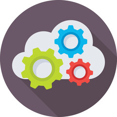 Cloud Computing Colored Vector Icon