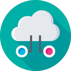 Cloud Computing Colored Vector Icon