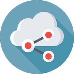 Share Cloud Colored Vector Icon