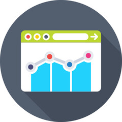 Web Analytics Colored Vector Icon 