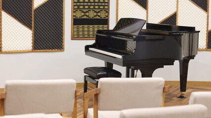 Interior of room with stylish grand piano Classic - obrazy, fototapety, plakaty