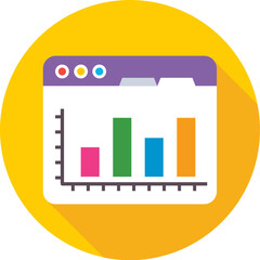 Web Analytics Colored Vector Icon 