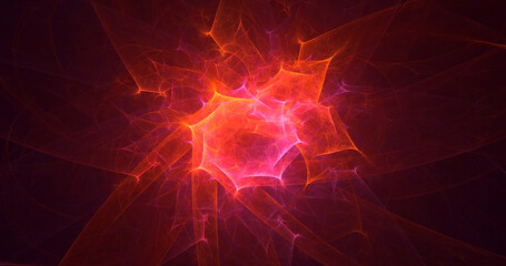 3D rendering abstract multicolor technology fractal light background