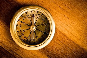 antique brass compass