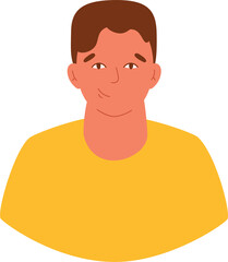 Man portrait for profile, avatar. Cute guy in retro style.