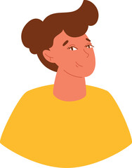 Young woman portrait for profile, avatar icon.