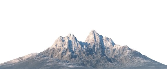 Snowy mountains Isolate on white background 3d illustration - 530491662