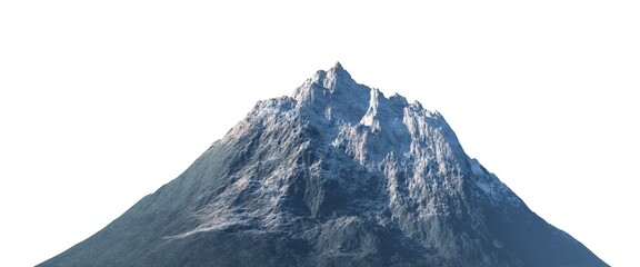 Snowy mountains Isolate on white background 3d illustration - 530491691