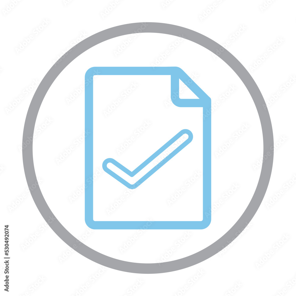 Poster document and check mark symbol icon