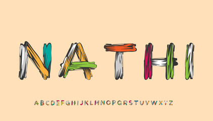 nathi typography letter logo design - obrazy, fototapety, plakaty
