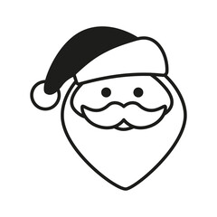 Vector winter logo design. Black and white illustration of Santa