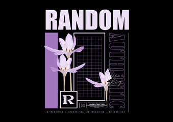 Polygonal illustration of crocus flower t shirt design, vector graphic, typographic poster or tshirts street wear and Urban style