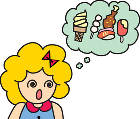 Yellow hair girl cartoon