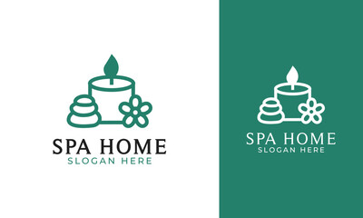 Spa home logo design with relax concept