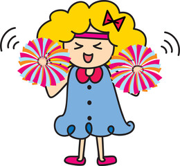 Yellow hair girl cartoon