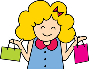 Yellow hair girl cartoon