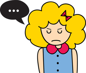 Yellow hair girl cartoon