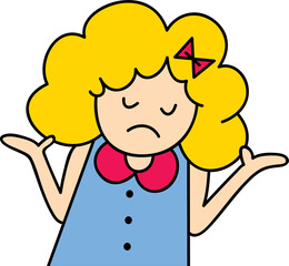 Yellow hair girl cartoon