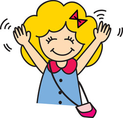 Yellow hair girl cartoon