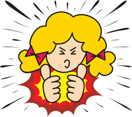 Yellow hair girl cartoon