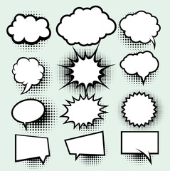 Pop art comics book magazine, speech bubble, balloon, box message © Tkz26 Graphics