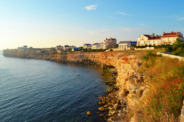 Obraz premium Residential buildings on the Black Sea coast in Sevastopol