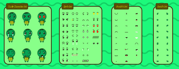 Cartoon turtle illustration vector collection