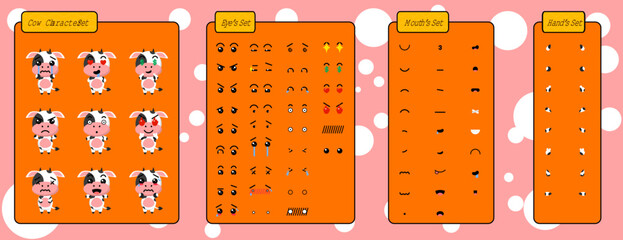 Cow cartoon illustration vector collection