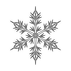 Hand drawn Christmas snowflakes. Coloring book page . Monochrome vector illustration