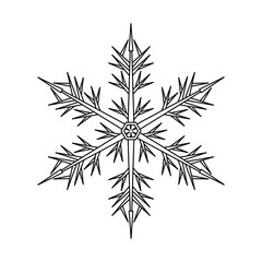 Fototapeta premium Hand drawn Christmas snowflakes. Coloring book page . Monochrome vector illustration