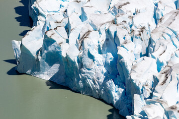 Close Up Glaciar Grey, pared frontal.