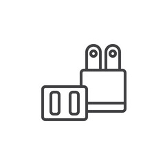 Phone charger adapter line icon