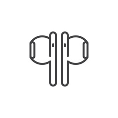 Obraz premium Earbuds line icon