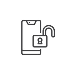 Phone Unlocking Service line icon
