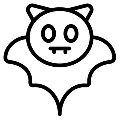 Bat icon with outline style. Suitable for website design, logo, app and UI.