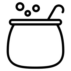 Cauldron icon with outline style. Suitable for website design, logo, app and UI.
