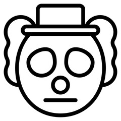 Clown icon with outline style. Suitable for website design, logo, app and UI.