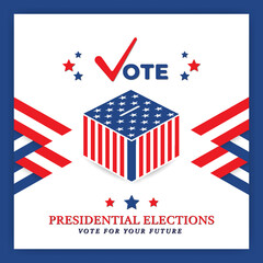 rectangle american presidential vote banner for american election day