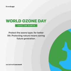 Ozone layer protection day social media poster design template.