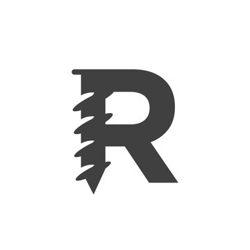 Letter R Screw Logo Template For Construction Ironmonger  Symbol Design