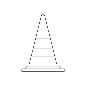 recommend clip art: Traffic Cone Outline Icon Illustration on White Background