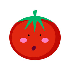 Cute, funny cartoon tomato character.