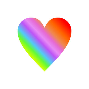 love heart vector icon symbol with colorful like rainbow